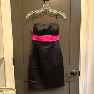 Jovani strapless black satin cocktail dress, size 6
